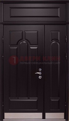 Парадная дверь с металлическими вставками ДПР-47 и фрамугой в Ивантеевке