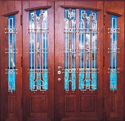 Парадная дверь со вставками из стекла ДПР-55 с шумоизоляцией в Ивантеевке