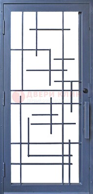 Современная железная решетчатая дверь синяя ДР-31 в Ивантеевке