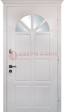 Светлая железная дверь со стеклом ДС-29 в Ивантеевке