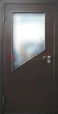 Стальная дверь со стеклом ДС-5 в кирпичный коттедж в Ивантеевке