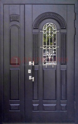 Входная дверь Винорит со стеклом и ковкой с узором ДСК-270 в Ивантеевке