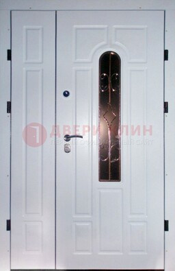 Входная дверь Винорит со стеклом в белом цвете ДСК-277 в Ивантеевке