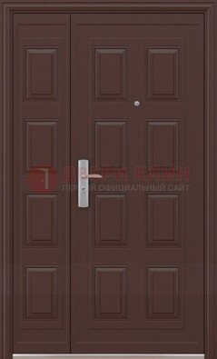 Коричневая железная тамбурная дверь ДТМ-37 в Ивантеевке