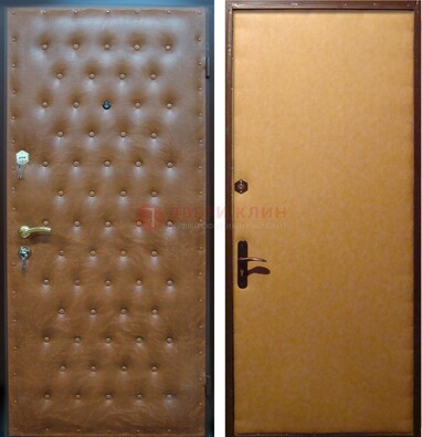 Желтая железная дверь с винилискожей ДВ-2 в Ивантеевке