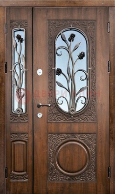 Железная дверь с виноритом и ковкой ДВТ-180 в Ивантеевке