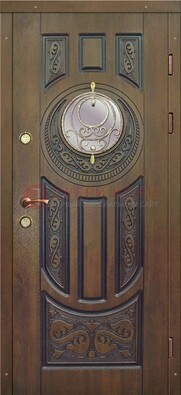 Одностворчатая входная дверь с виноритом и стеклом ДВТ-193 в Ивантеевке