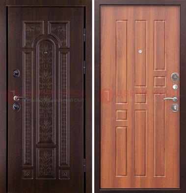 Темная металлическая дверь с виноритом и узором ДВТ-224 в Ивантеевке