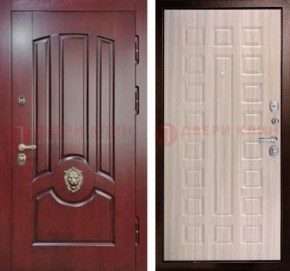 Темно-красная входная дверь с виноритом ДВТ-234 в Ивантеевке
