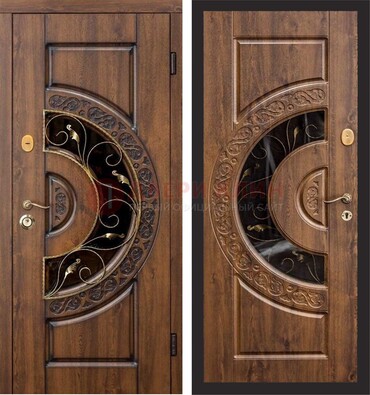 Металлическая дверь с виноритом и панелью Золотой Дуб ДВТ-71 в Ивантеевке
