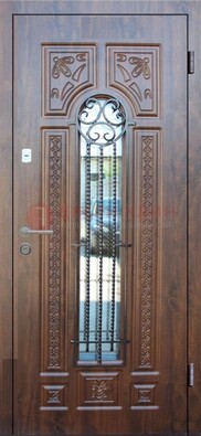 Входная стальная дверь с виноритом и светлой панелью внутри ДВТ-97 в Ивантеевке