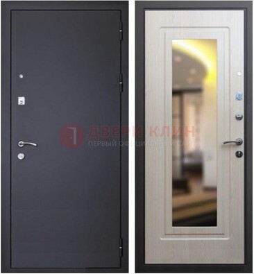 Черная металлическая дверь с зеркалом ДЗ-26 в Ивантеевке
