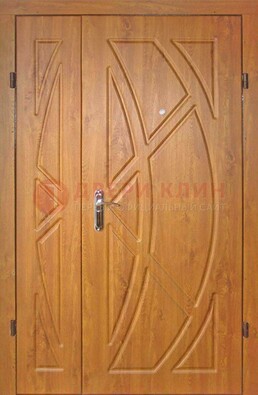 Полуторная металлическая дверь с МДФ золотой дуб ПЛ-17 в Ивантеевке