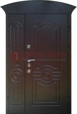 Темная полуторная железная дверь МДФ с узором ПЛ-22 в Ивантеевке